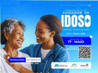 Estão abertas as inscrições para curso gratuito de Cuidador de Idoso