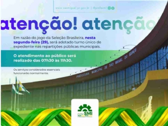 Governo Municipal institui turno único de expediente na próxima segunda-feira (29)