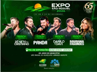 Expo São Miguel 2026 terá quatro grandes shows nacionais, rodeio e atrações para toda a família
