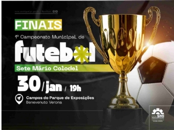 Finais do 1º Campeonato Municipal de Futebol Sete Mário Colodel serão realizadas nesta sexta-feira (30)