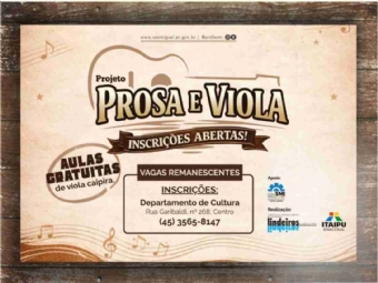 Abertas inscrições para vagas remanescentes do Projeto Prosa e Viola em São Miguel do Iguaçu