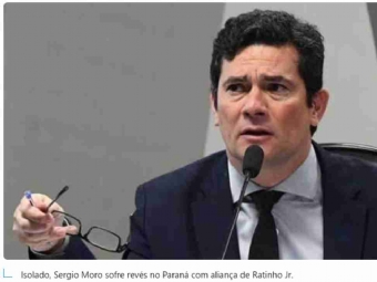 Isolado, Sergio Moro sofre revés no Paraná com aliança de Ratinho Jr.