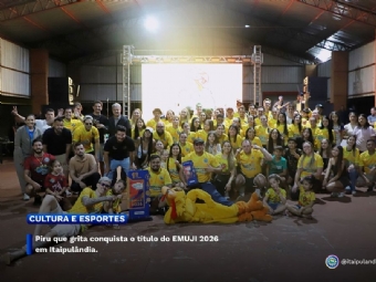 Piru que grita conquista o título do EMUJI 2026 em Itaipulândia.