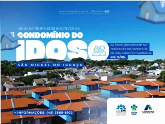 Inscrições para o Condomínio do Idoso seguem abertas até sexta-feira (15)