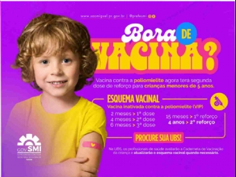 Aplicação da segunda dose de reforço contra a poliomielite começa na segunda-feira (03)