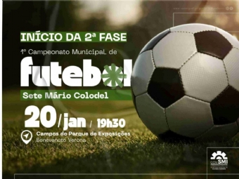 Segunda fase do Campeonato Municipal de Futebol Sete inicia nesta terça-feira (20)