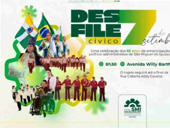 Mais de 50 instituições e entidades irão participar do Desfile de 7 de Setembro em São Miguel do Iguaçu
